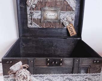 Small Birdcage Wedding Card Holder / Rustic Burlap Wedding Card Box - Etsy