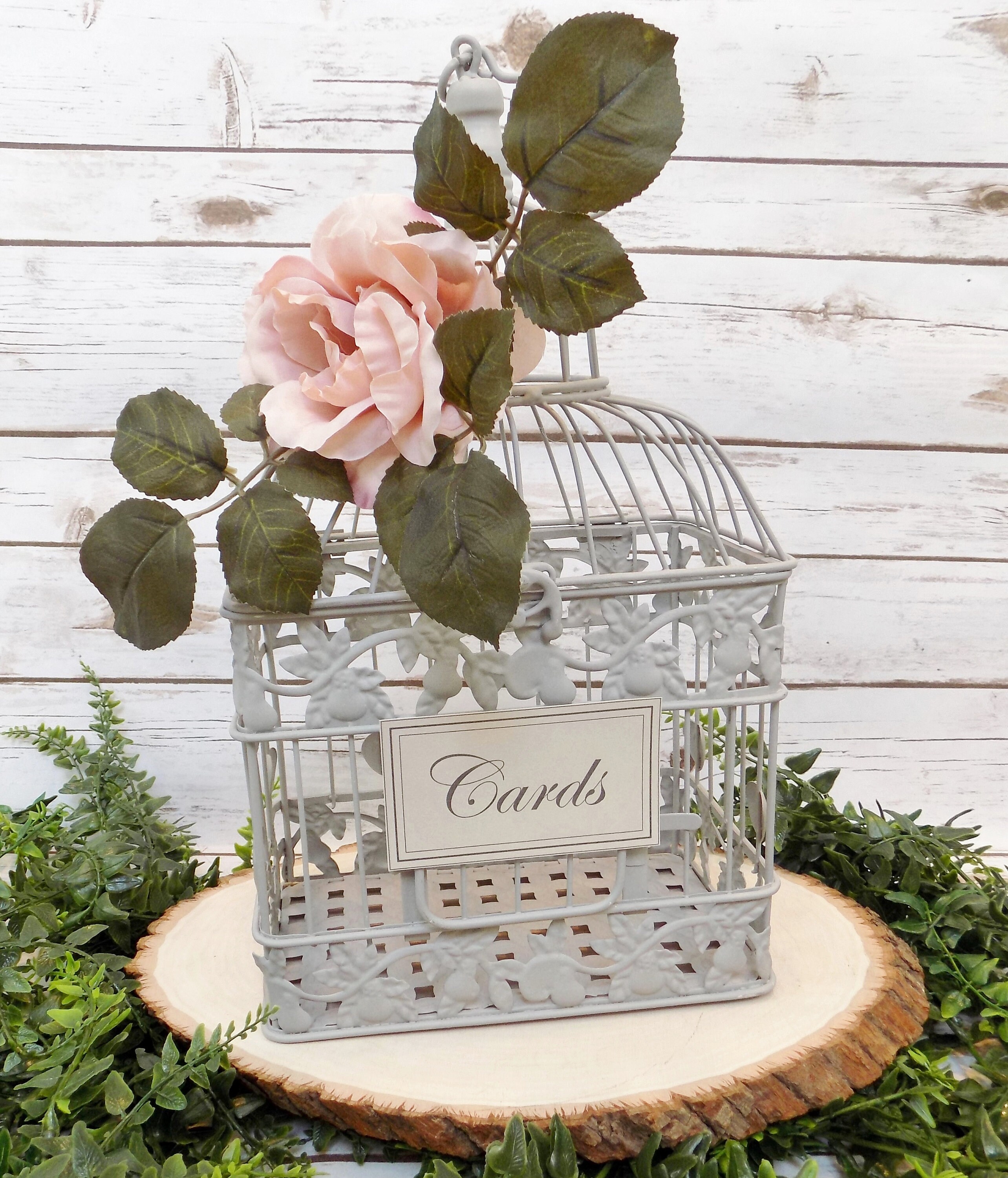 Blush Rose Wedding Birdcage Card Holder | Wedding Card Box | Wedding ...