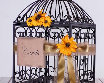 Small Champagne Gold Wedding Birdcage Card Holder | Champagne Gold ...