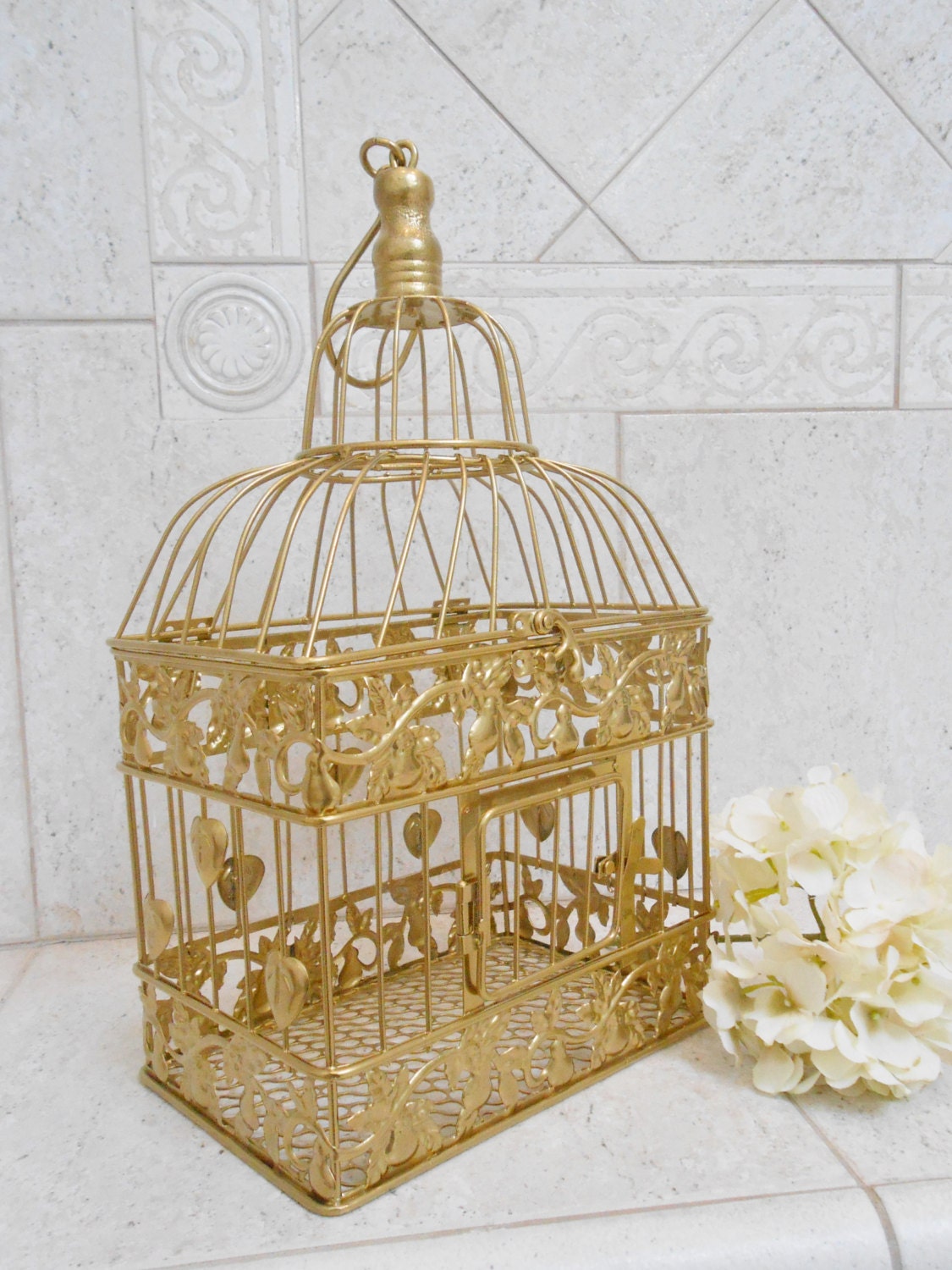 Small Gold Wedding Birdcage Card Holder Gold Birdcage Gold | Etsy