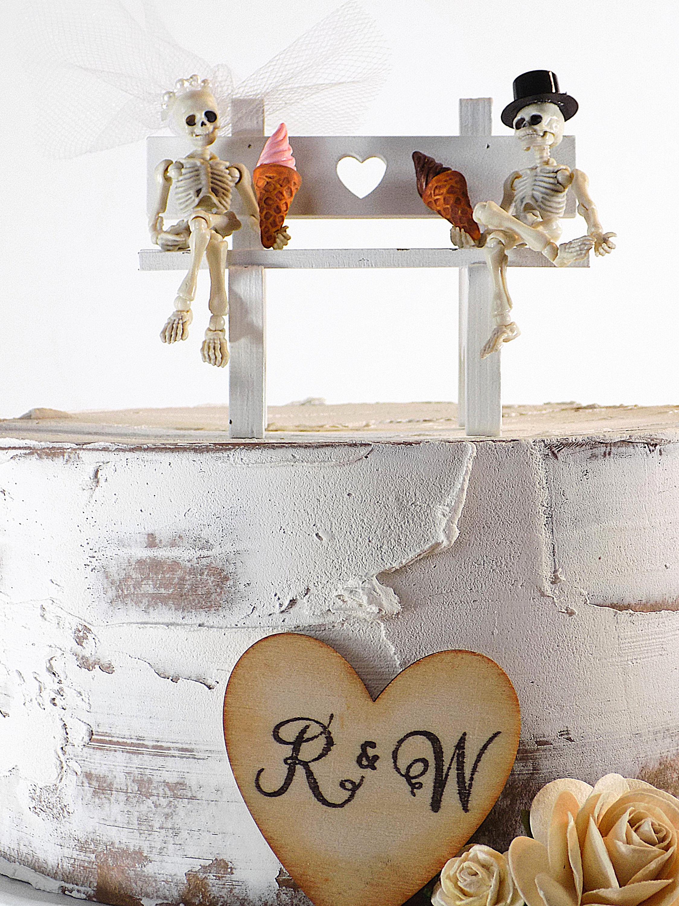 Personalized Skeleton Cake Topper | Summer Weddings | Bench Ice Cream ...