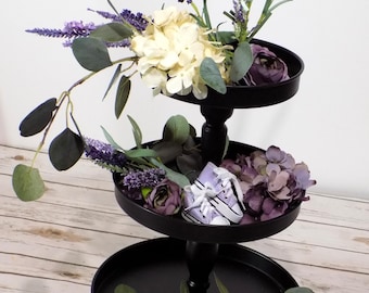 Lavender & Eucalyptus Tiered Tray Spring Floral Decor