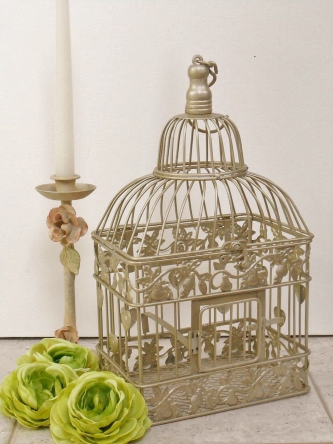 Small Champagne Gold Wedding Birdcage Card Holder | Champagne Gold ...