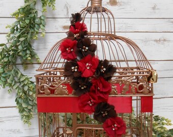 Birdcage Card Box with LOCK and KEY | Fall Wedding Decor | Card Holder