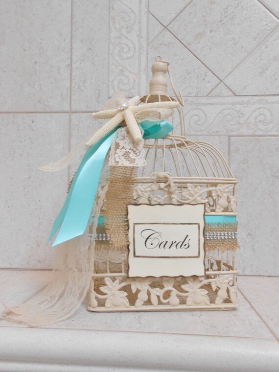 Beach Wedding Birdcage Card Holder Beach Wedding Card Box Etsy