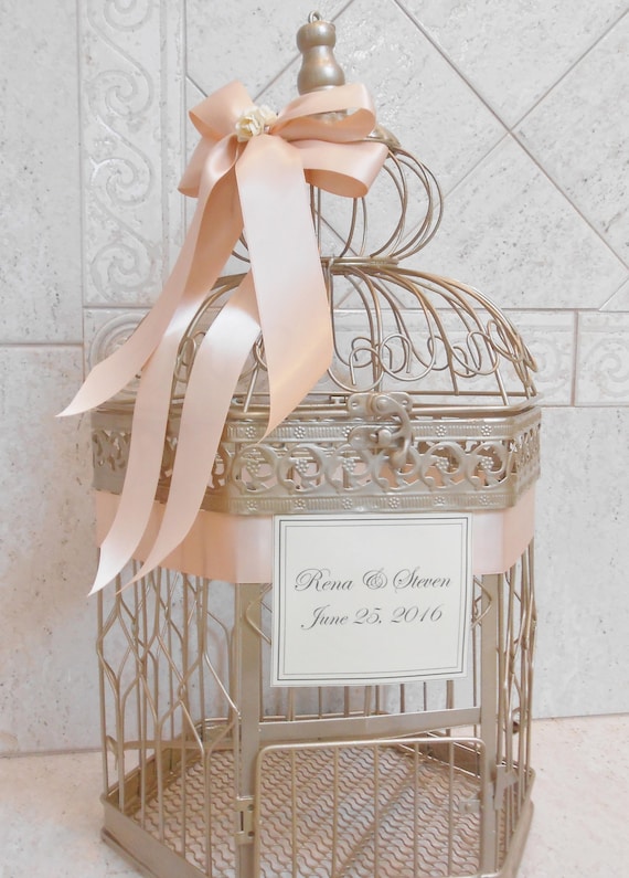 bird cage card holder