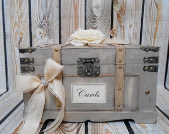 Wooden Wedding Card Box | Wedding Card Holder | Wedding Trunk | Rustic Wedding Box | Large Card Box