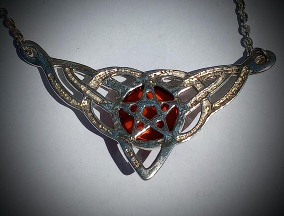 Pentacle Necklace, CELTIC,, AMBER, AAA, Very Rich… - image 5