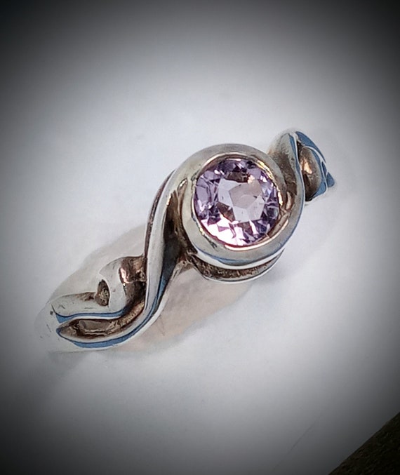 AMETHYST, 5mm, Ring, Sterling Silver, Solitare , … - image 3
