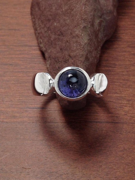 Pentacle Ring Triple Goddess Jewelry Ring IOLITE Hidden Pentacle Medium Dark Rc106iolite What Size and Stone Do You Need Etsy