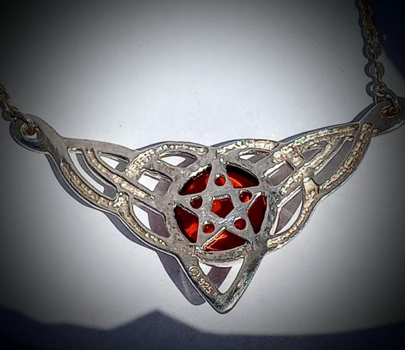 Pentacle Necklace, CELTIC,, AMBER, AAA, Very Rich… - image 2