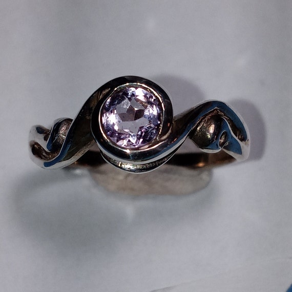 AMETHYST, 5mm, Ring, Sterling Silver, Solitare , … - image 5