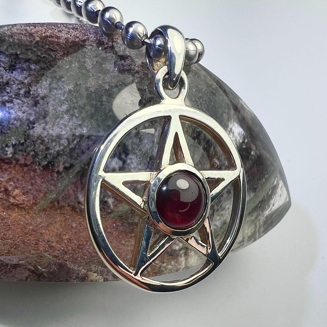 Fantasy Forge Jewelry Celtic Pentacle Ring - Stainless Steel, Trinity Knot Band, Silver, Sizes 5.5-10