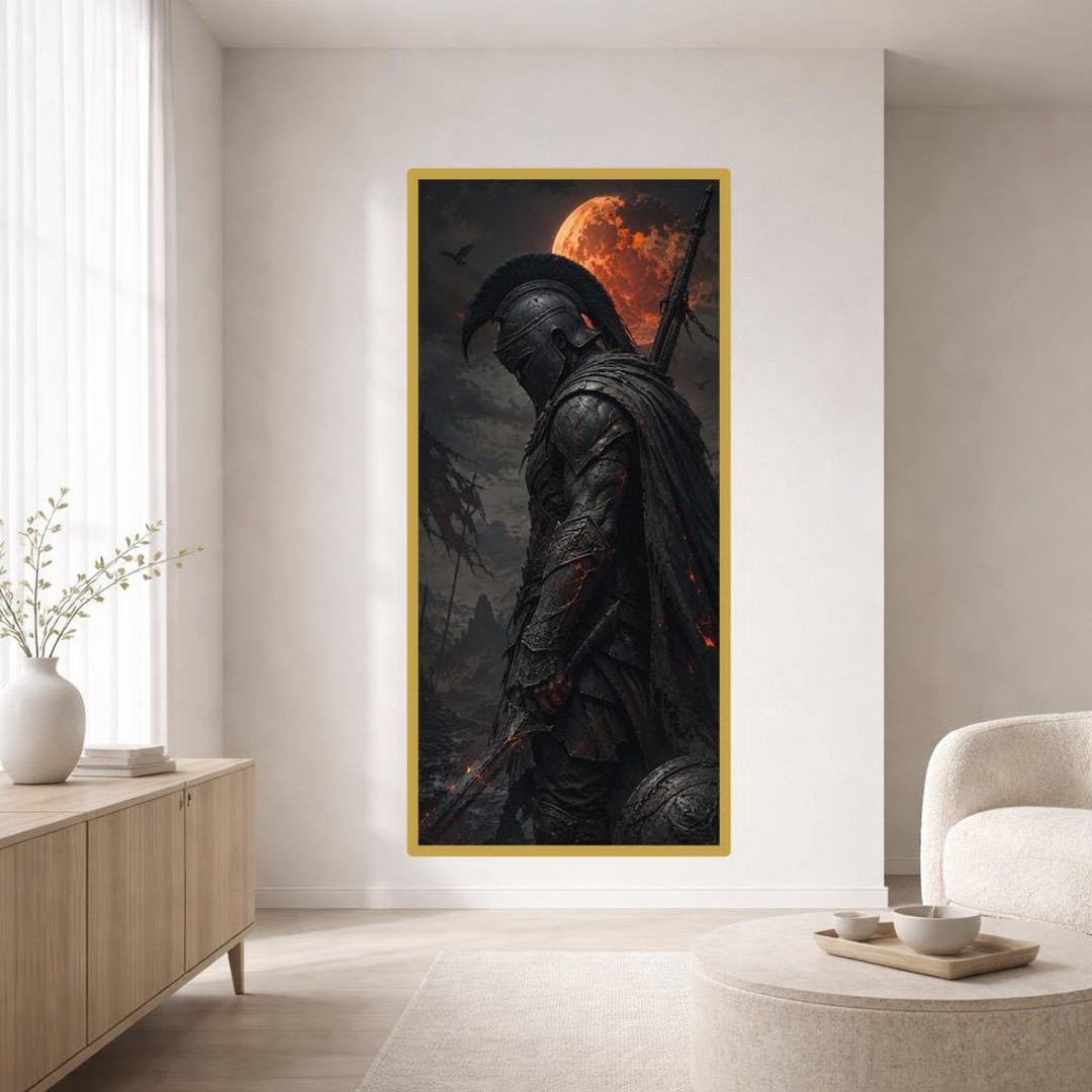 Black Samurai Warrior Art Print, Samurai Canvas Art, Japanese Wall ...
