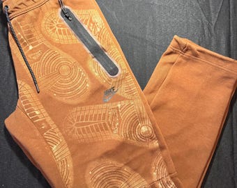 Custom Bleached Joggers | Jordan 1 Sole Print Sweatpants