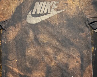 Custom Black Basketball Texture  T-Shirt | Handmade Streetwear Tee | Bleached Basketball Texture Shirt | Urban Fashion Graphic Tee Medium