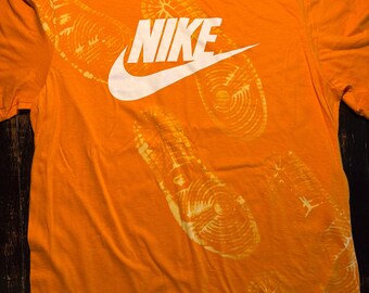 Custom Yellow Sneaker Print T-Shirt | Handmade Streetwear Tee | Bleached Sole Print Shirt | Urban Fashion Graphic Tee Medium