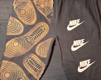 Custom Bleached Jordan 1 Sole Print Sweatpants | One of One Streetwear