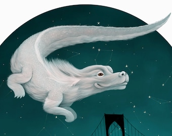 Falkor Art Print, 8x10, The Neverending Story, Children's Room Decor, Animal Art