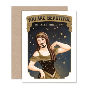 Beautiful Bearded Lady Valentine Greeting Card imagem 1