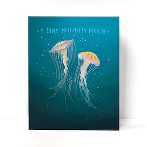 Quirky Jellyfish Valentine's Day Card for Ocean Lovers and Marine Biologists image 2
