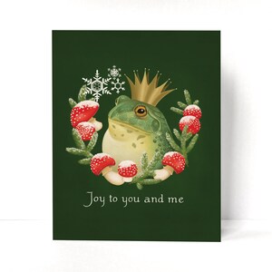 Frog Prince Christmas Card, Greeting Card Set, Art Notecard, Illustrated Holiday Card image 2