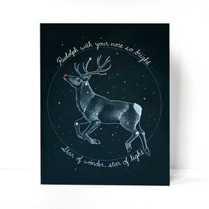 Rudolph Constellation, Christmas Star, Reindeer, Christmas Card image 2