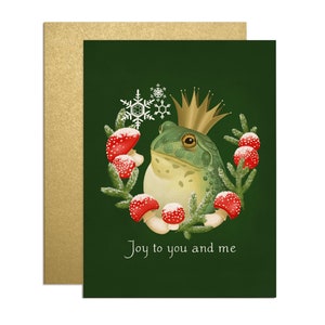 Frog Prince Christmas Card, Greeting Card Set, Art Notecard, Illustrated Holiday Card image 4