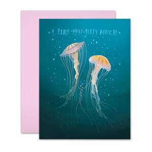 Quirky Jellyfish Valentine's Day Card for Ocean Lovers and Marine Biologists image 3