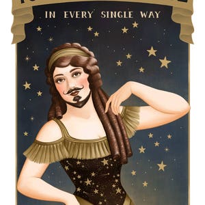 Beautiful Bearded Lady Valentine Greeting Card imagem 3