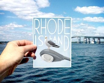 Art Postcard, Rhode Island Postcard, Animal Postcard, Nautical Card, Coastal Art