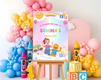 Ms Rachel Birthday Welcome Sign | Learning Theme Party Decor (Digital Download)