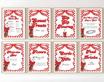 Retro Soda Baby Shower Signs, Printable Party Decor (Editable Canva Templates, Instant Download)