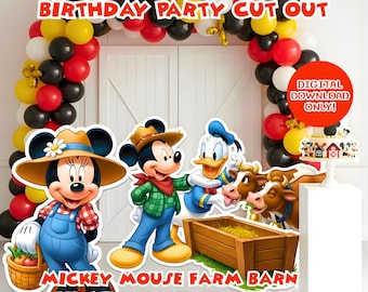 Mickey Mouse Farm Birthday Cutouts | Barnyard Party Decor