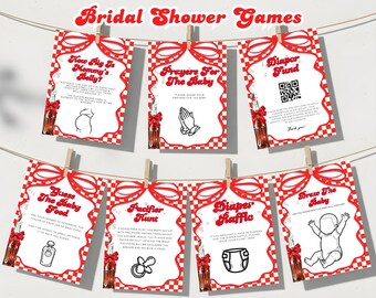 Retro Soda Baby Shower Games Bundle (Canva Template)