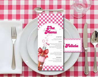 Retro Soda Baby Shower Menu Template, Printable Canva Menu (Digital Download)