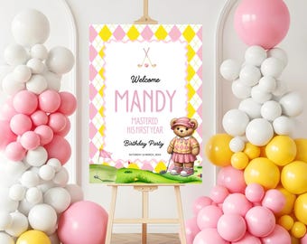 Golf Birthday Party Signs | Editable Par Tee Decor (Canva)