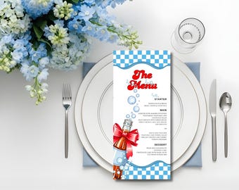 Retro Soda Baby Shower Menu Template (Digital Download)