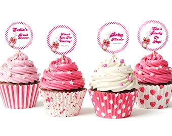 Retro Soda Baby Shower Favor Tags & Cupcake Toppers (Printable Editable Canva Template)