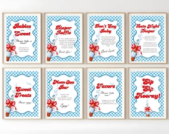 Retro Soda Baby Shower Signs, 'Ready to Pop' Party Decor (Editable, Digital Download)