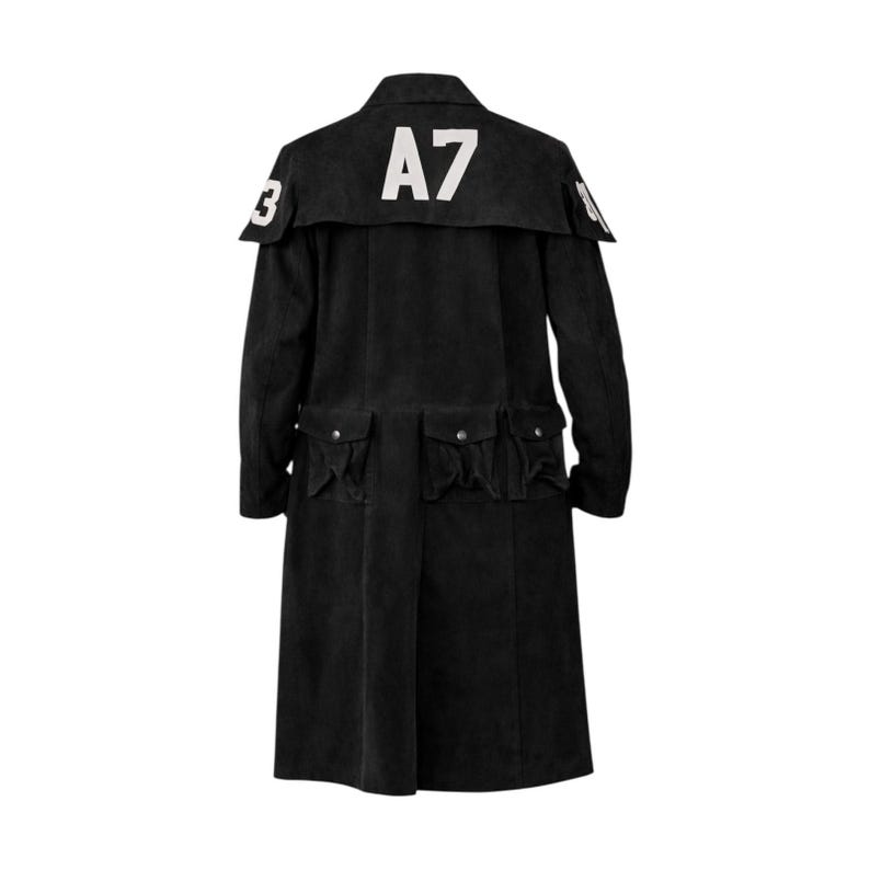 A7 NCR Ranger Inspired Black Duster | Long Suede Leather Trench Coat ...