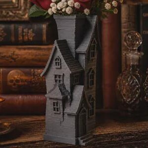 Jarrón de casa embrujada, decoración gótica de Halloween, maceta espeluznante, decoración Dark Academia, estilo de estantería gótica, regalo para fans del terror, maceta espeluznante