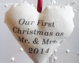Our first Christmas ornament, personalized Christmas ornament, custom ornament, couples first Christmas ornament, first married ornament,