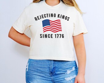 Camiseta "No Kings", Rechazando a los reyes desde 1776, Camiseta anti-Trump, Camiseta de protesta "No Kings", Camiseta con gráficos divertidos de EE. UU., Camiseta sarcástica, Camiseta política