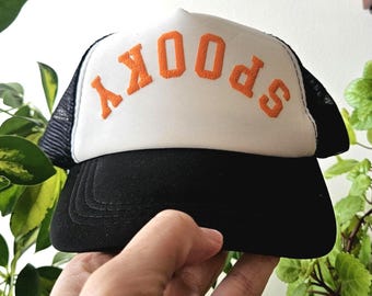 Upside Down Spooky Trucker Hat, Two-Tone Halloween Hat