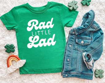 Rad little Lad Toddler St Patrick's Day Shirt, St. Patrick's Day Bodysuit, Natural St. Patrick's Shirt kids, Retro St Patrick’s day  shirt