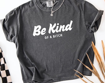 Camiseta "Seja Gentil com uma Vadia", Camiseta Engraçada e Sarcástica, Camiseta Estampada Ousada, Camiseta Feminina Irônica, Camiseta Cropped Estética, Blusa de Humor Diário