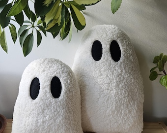 Ghost pillow, ivory ghost plush, Halloween ghost pillow, Halloween ghost decor, ghost shaped pillow, cute Ghost pillow, Halloween pillow