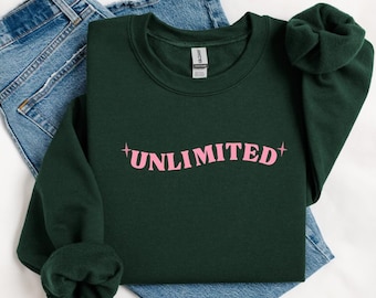 Wicked Movie Inspired Unlimited Sweatshirt, Wicked Sweatshirt Unlimited Green Pink, Wicked Sweatshirt, Wicked Musical Movie Sweatshirt