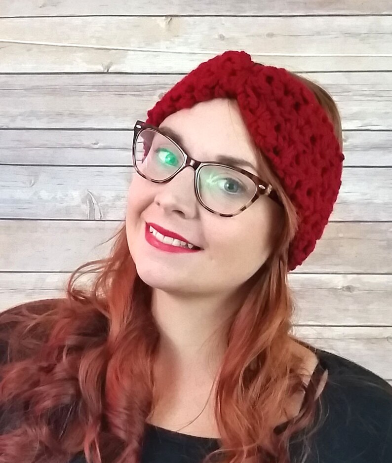 ear muffs, winter headband turban ear warmer winter accessory chunky ear warmer crochet knit ear warmer Burgundy ear warmer headband